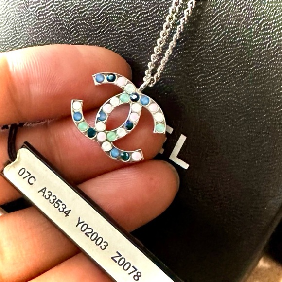 CHANEL Jewelry - Like New Authentic CHANEL CC Necklace With Multicolor Crystals & Original Tag